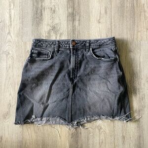 Calvin Klein Jeans Washed Black Denim Mini Skirt